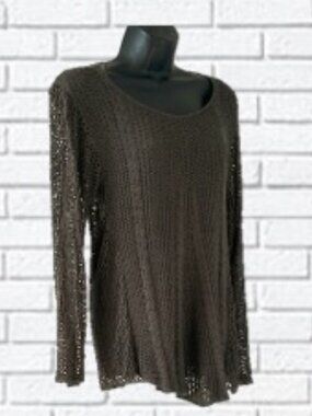 Tempo Paris | Crotchet Knit Tunic Top Sweater
